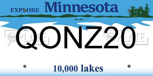 QONZ20 Minnesota License Plate