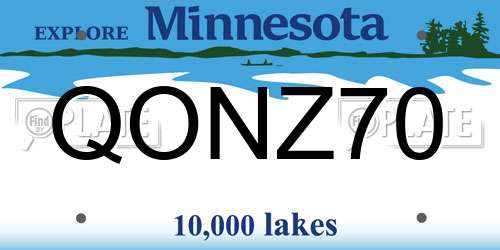 QONZ70 Minnesota License Plate