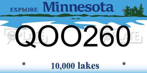 QOO260 Minnesota License Plate