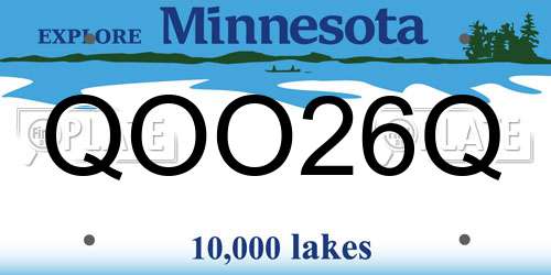 QOO26Q Minnesota License Plate