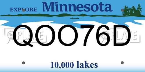 QOO76D Minnesota License Plate