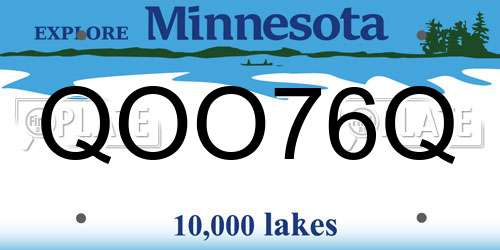 QOO76Q Minnesota License Plate