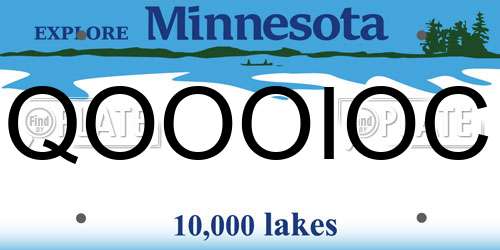 QOOOIOC Minnesota License Plate