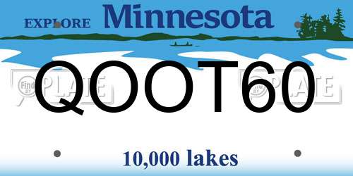 QOOT60 Minnesota License Plate