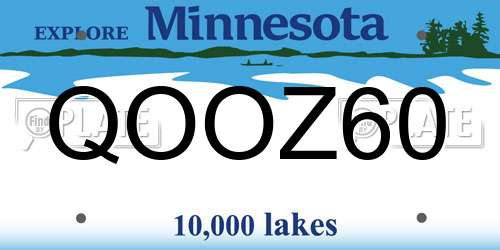 QOOZ60 Minnesota License Plate