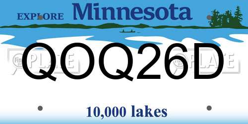 QOQ26D Minnesota License Plate
