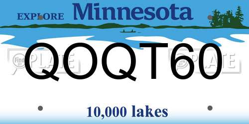 QOQT60 Minnesota License Plate