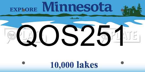 QOS251 Minnesota License Plate
