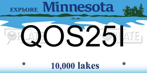QOS25I Minnesota License Plate