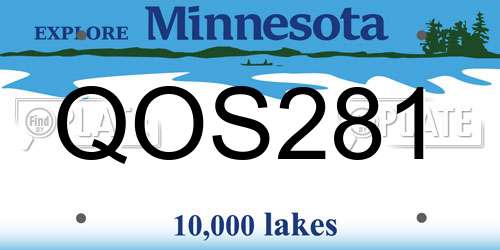 QOS281 Minnesota License Plate