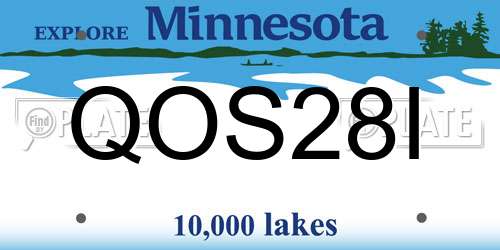 QOS28I Minnesota License Plate