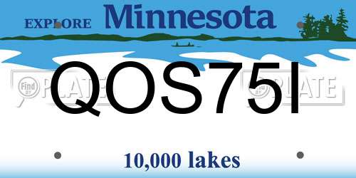 QOS75I Minnesota License Plate