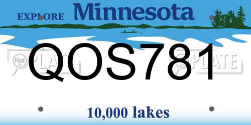 QOS781 Minnesota License Plate