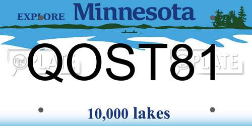 QOST81 Minnesota License Plate