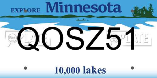 QOSZ51 Minnesota License Plate