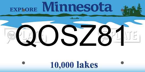 QOSZ81 Minnesota License Plate