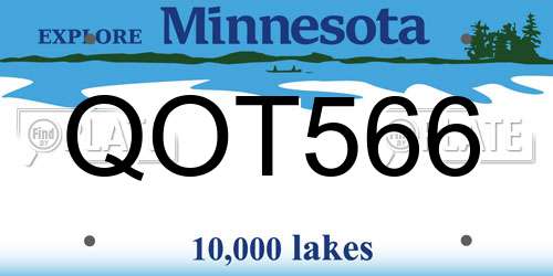QOT566 Minnesota License Plate