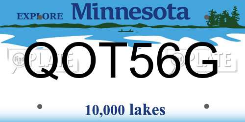 QOT56G Minnesota License Plate