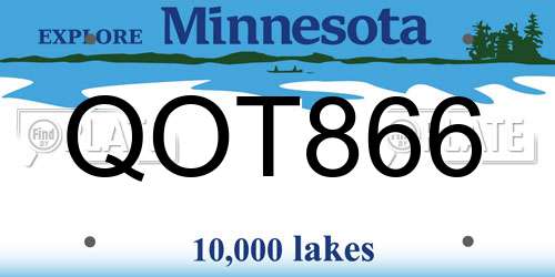 QOT866 Minnesota License Plate