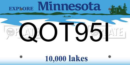 QOT95I Minnesota License Plate