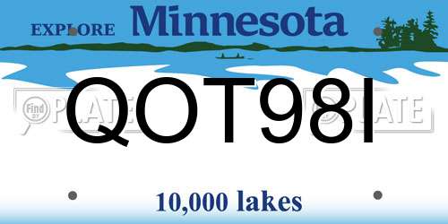 QOT98I Minnesota License Plate