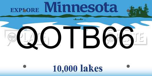 QOTB66 Minnesota License Plate