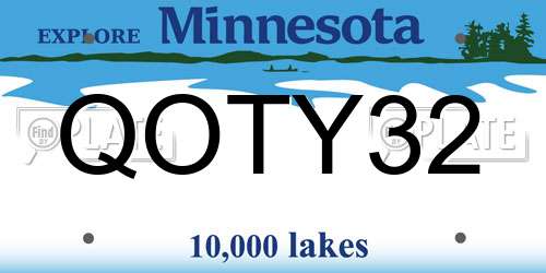 QOTY32 Minnesota License Plate