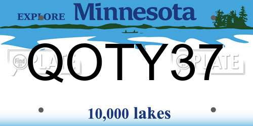 QOTY37 Minnesota License Plate