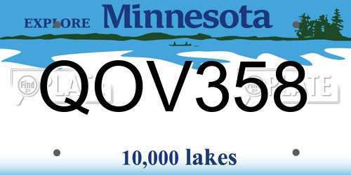 QOV358 Minnesota License Plate