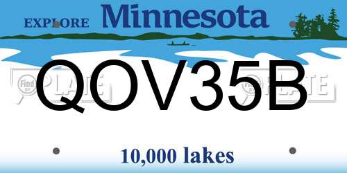 QOV35B Minnesota License Plate