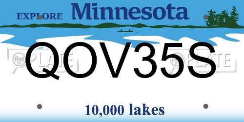 QOV35S Minnesota License Plate