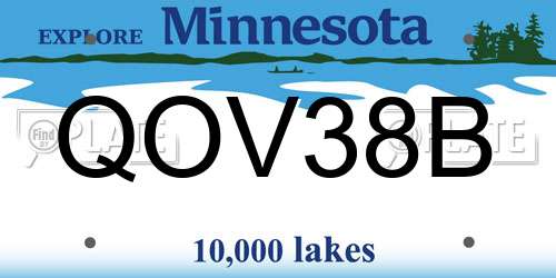 QOV38B Minnesota License Plate