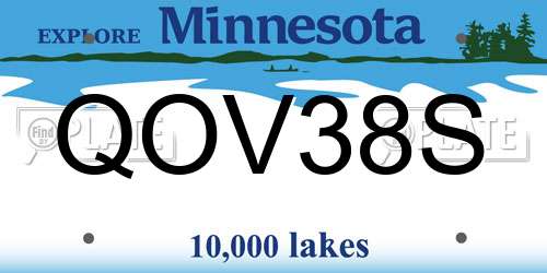 QOV38S Minnesota License Plate