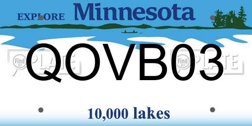 QOVB03 Minnesota License Plate
