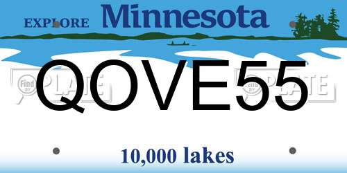 QOVE55 Minnesota License Plate