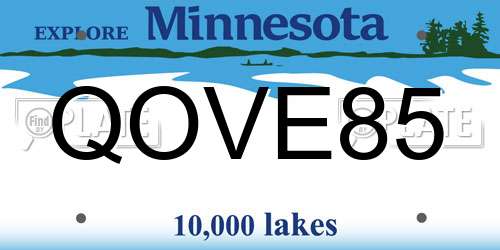 QOVE85 Minnesota License Plate