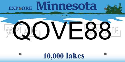 QOVE88 Minnesota License Plate