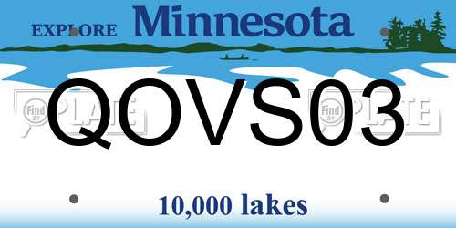 QOVS03 Minnesota License Plate