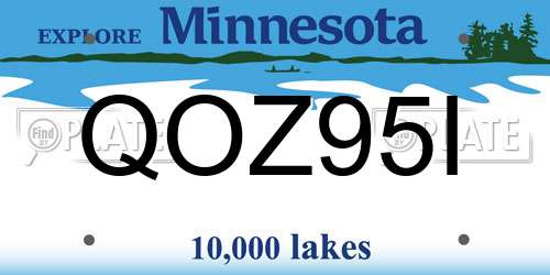 QOZ95I Minnesota License Plate