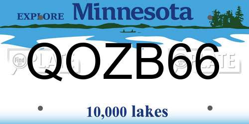 QOZB66 Minnesota License Plate