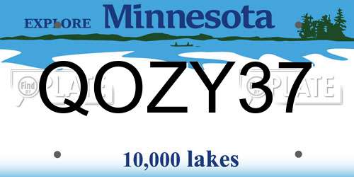 QOZY37 Minnesota License Plate