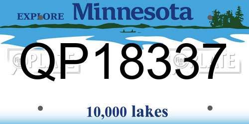QP18337 Minnesota License Plate