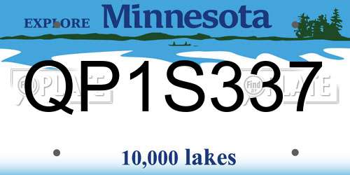 QP1S337 Minnesota License Plate