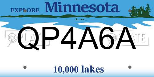 QP4A6A Minnesota License Plate