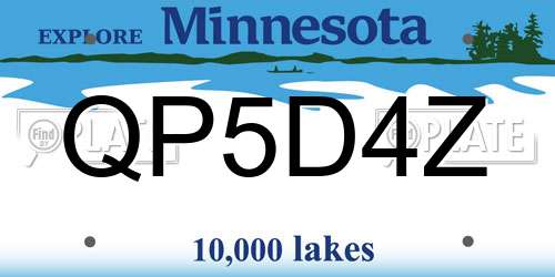 QP5D4Z Minnesota License Plate