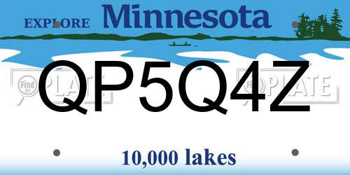 QP5Q4Z Minnesota License Plate