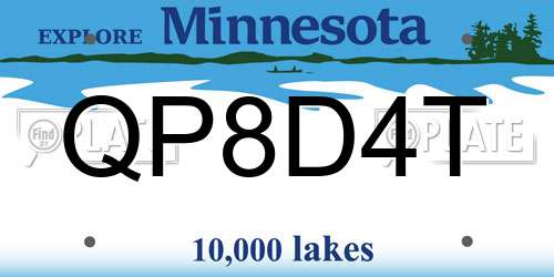 QP8D4T Minnesota License Plate