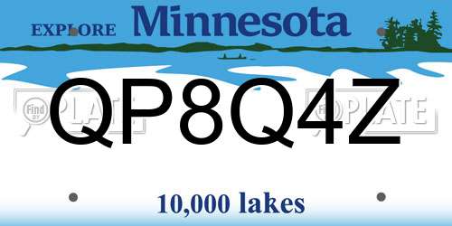 QP8Q4Z Minnesota License Plate
