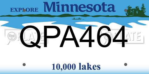 QPA464 Minnesota License Plate