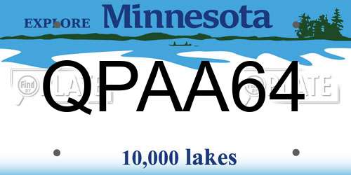 QPAA64 Minnesota License Plate